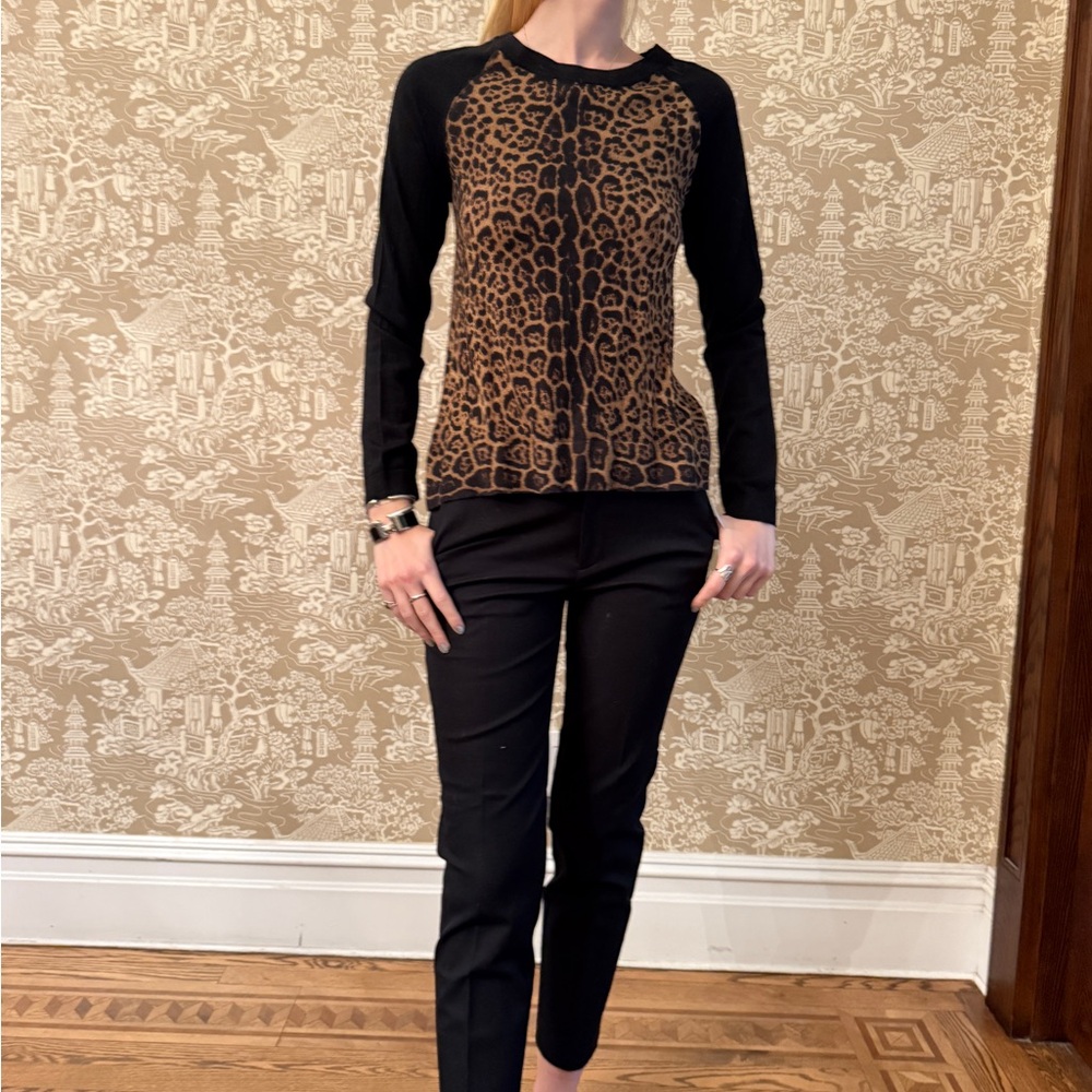 Society Black and Brown Leopard Print Sweater